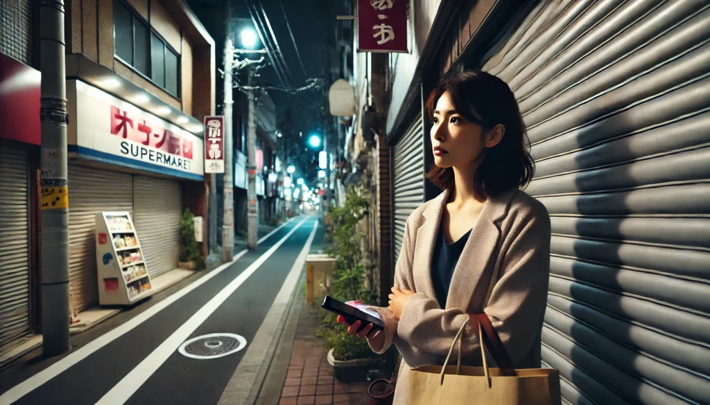 「閉店後、買い物はどうなる？【生活への影響】を考えている女性」①