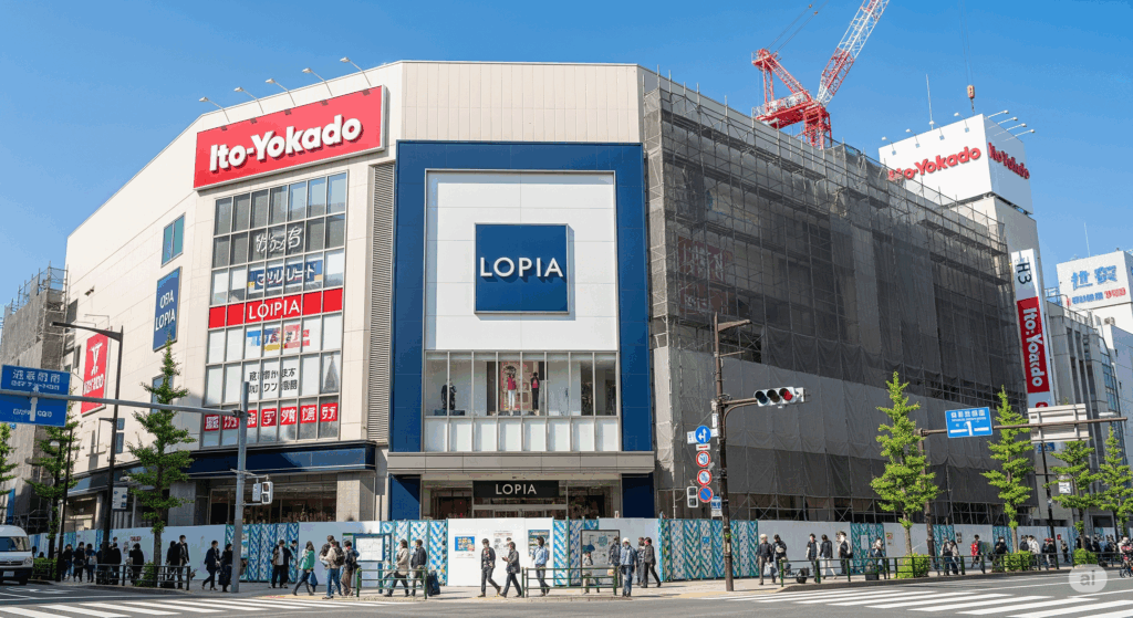 イトーヨーカドーが閉店し、跡地にロピアが誕生する様子をイメージした画像