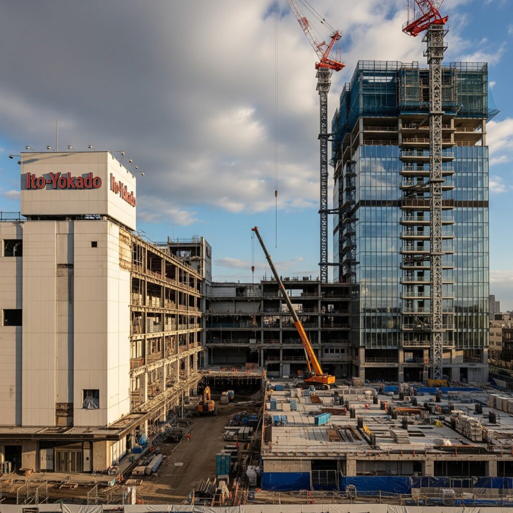 イトーヨーカドー川崎港町店がタワマンに変わっていく様子を描いた画像