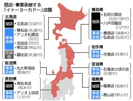 イトーヨーカドーの閉店リスト