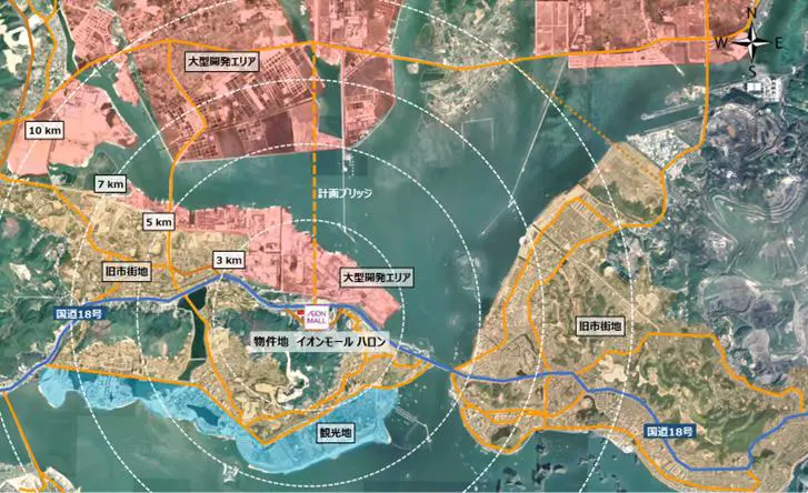 ベトナムのハロン市におけるイオンモールの地図