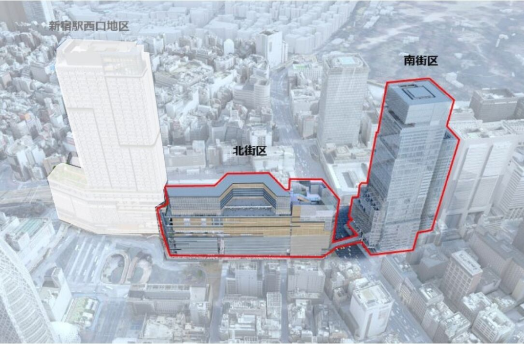 新宿駅西口地区開発計画の未来予想図