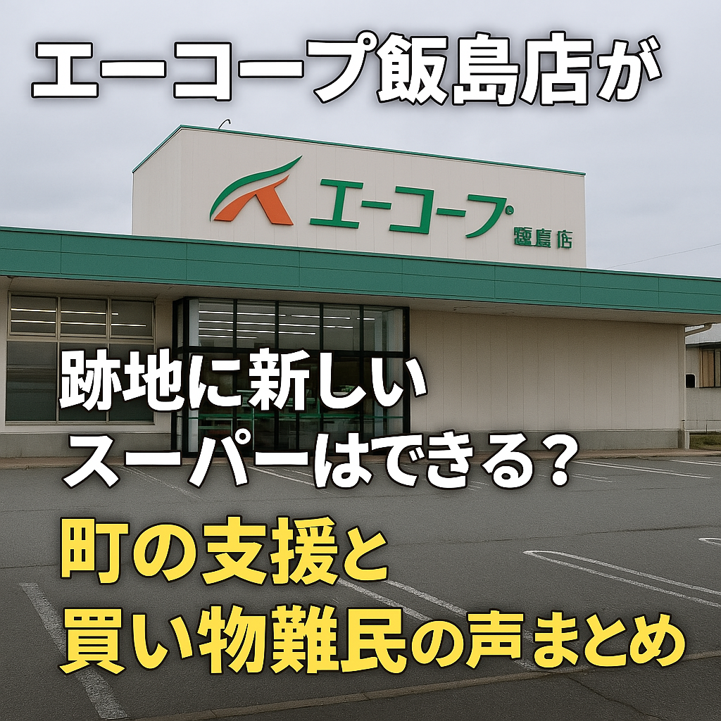 エーコープ飯島店が閉店…跡地に新しいスーパーはできる？町の支援と買い物難民の声まとめ