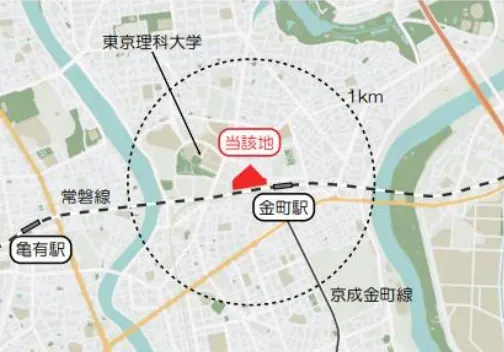 所在地:東京都葛飾区東金町1-3700(地番)