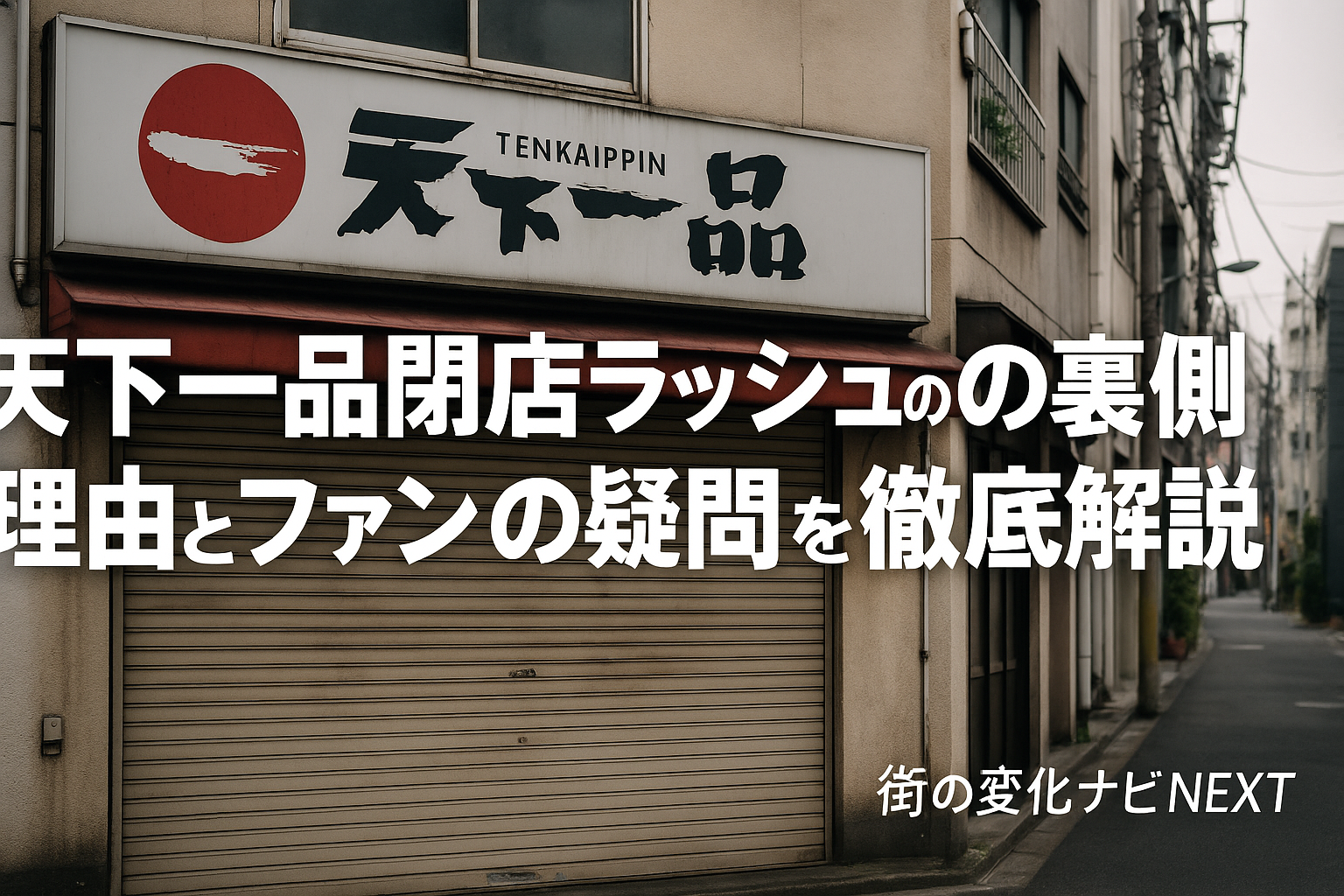 天下一品閉店ラッシュの裏側、理由とファンの疑問を徹底解説