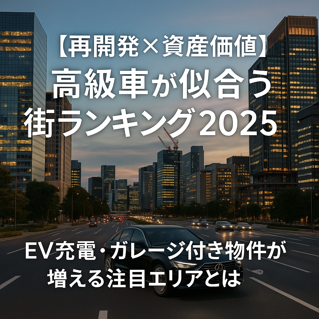 【再開発×資産価値】高級車が似合う街ランキング2025｜EV充電・ガレージ付き物件が増える注目エリアとは？