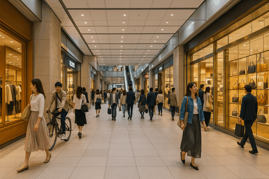 駅のショッピングエリアをイメージした画像