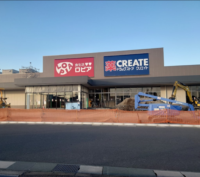 建設中のロピア 名古屋茶屋店（仮称）正面外観画像。