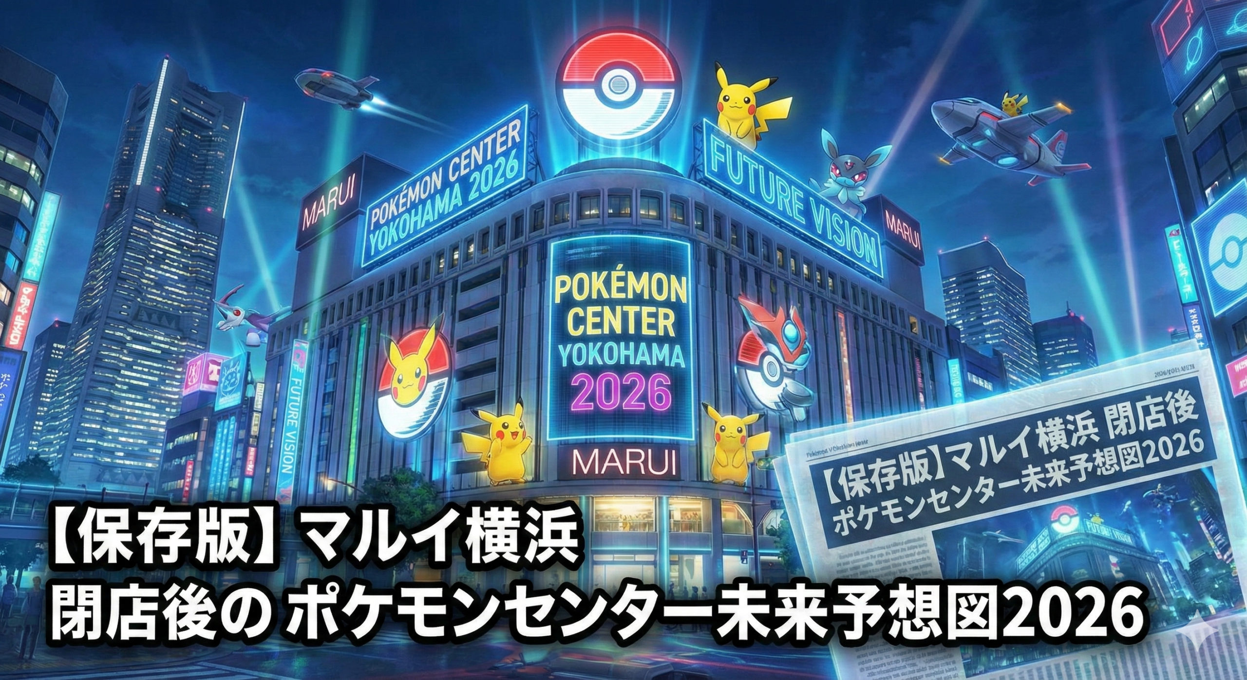 マルイ横浜 閉店後のポケモンセンター未来予想図2026をイメージした画像