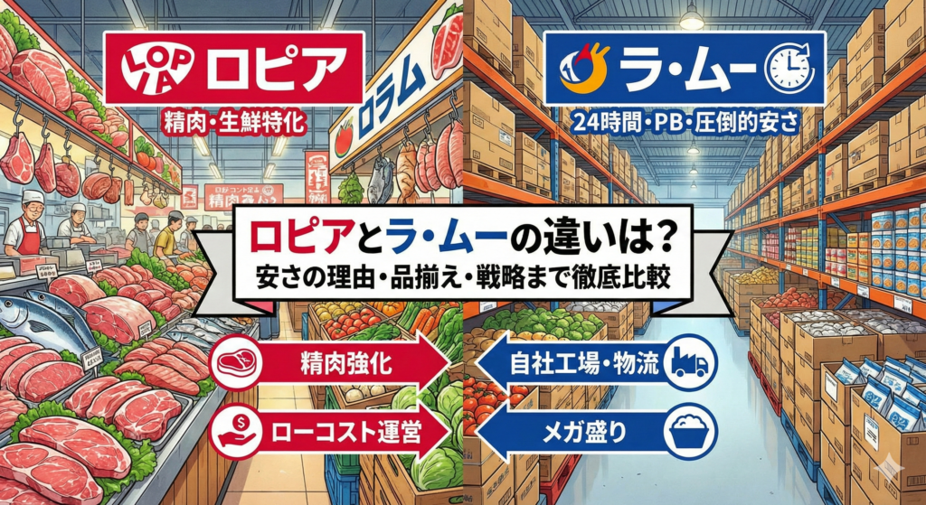 ロピアとラ・ムーの違いをイメージした画像