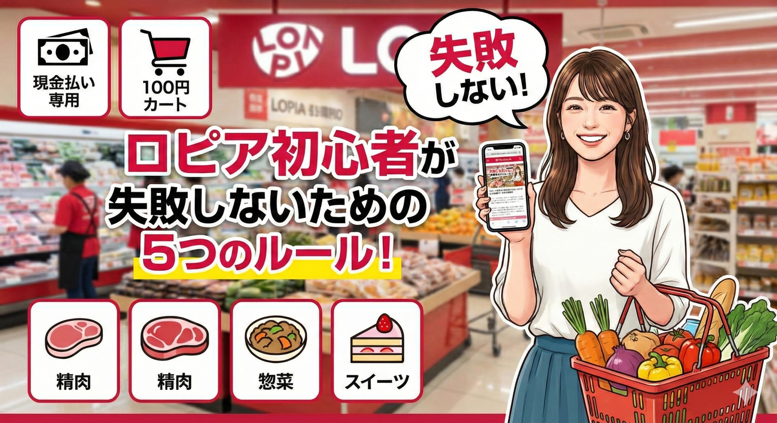 ロピア初心者が失敗しないための5つのルールをイメージした画像