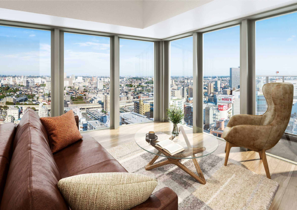 プラウドタワー相模大野クロスの専有部完成予想CG(A2タイプ・20階)画像。