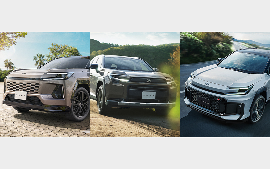 RAV4から拡がる3つの個性。
世界を拓き、時代の先を行く逞しさ。3種類の画像。